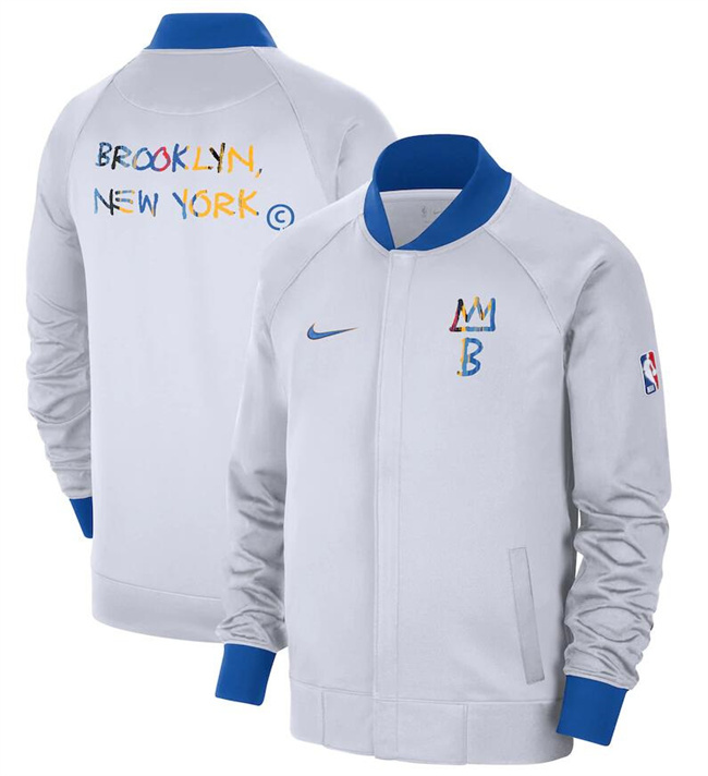 Men's Brooklyn Nets White 2022/23 City Edition Full-Zip Jacket